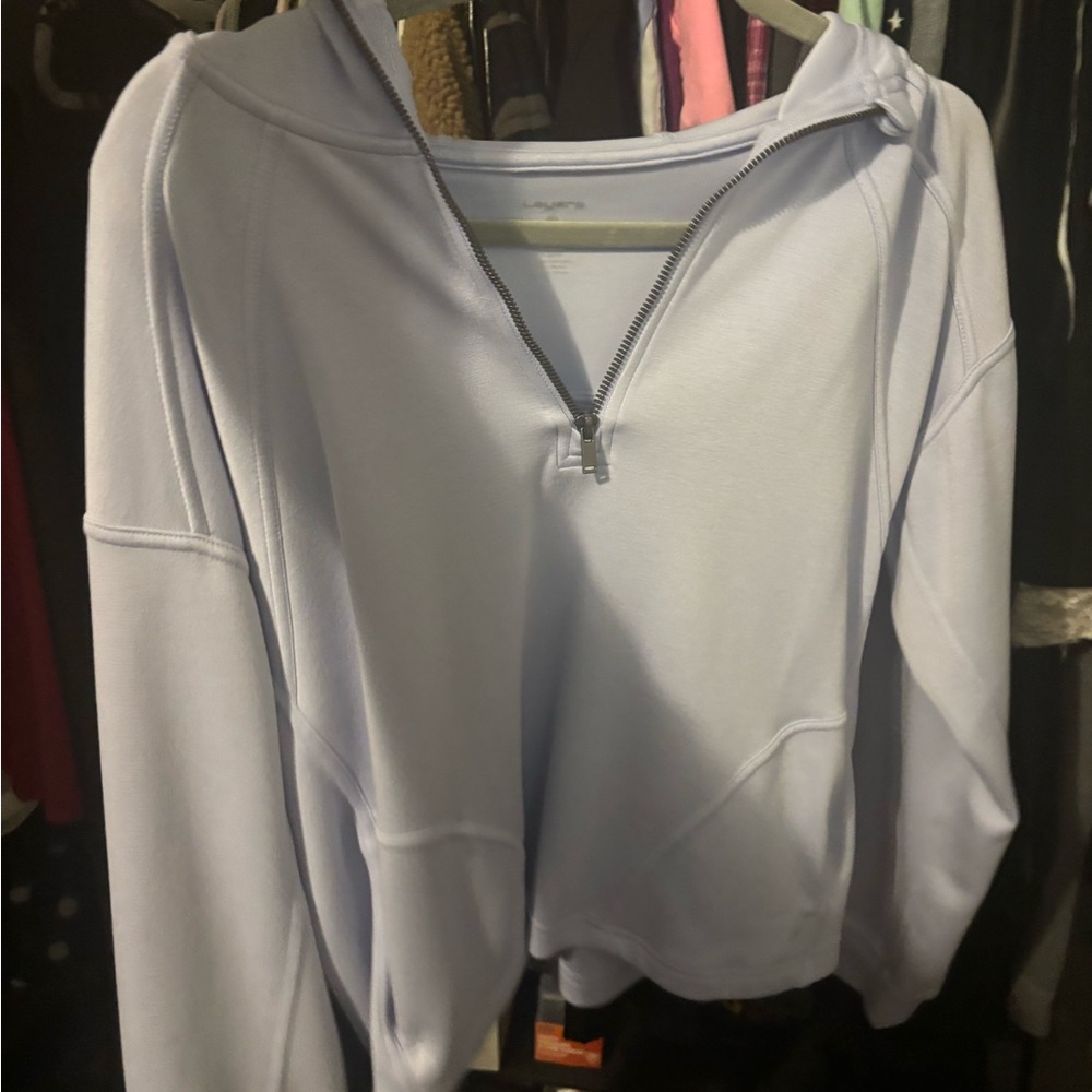 Blue layer 8 athletic zip up sweatshirt hoodie
